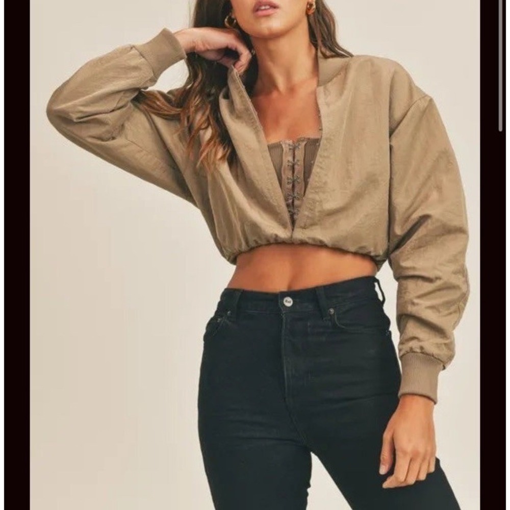 MABLE Long Sleeve Two Way Jacket Womens Size Medium Bomber - Picture 4 of 7